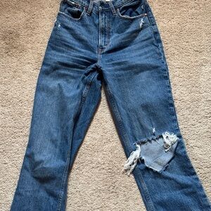 Distressed Blue Jeans